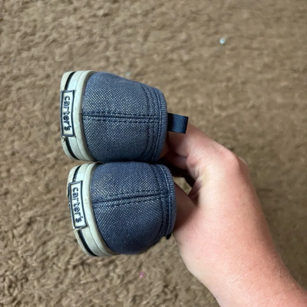 Carter's Blue Kids Shoes with Bow Sz 12 Sneaker Slip On Dress Casual